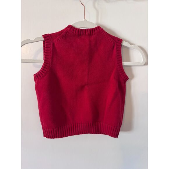 Polo Ralph Lauren Childrens Size 5 Red Sweater Vest Cotton Embroidery - Picture 2 of 3